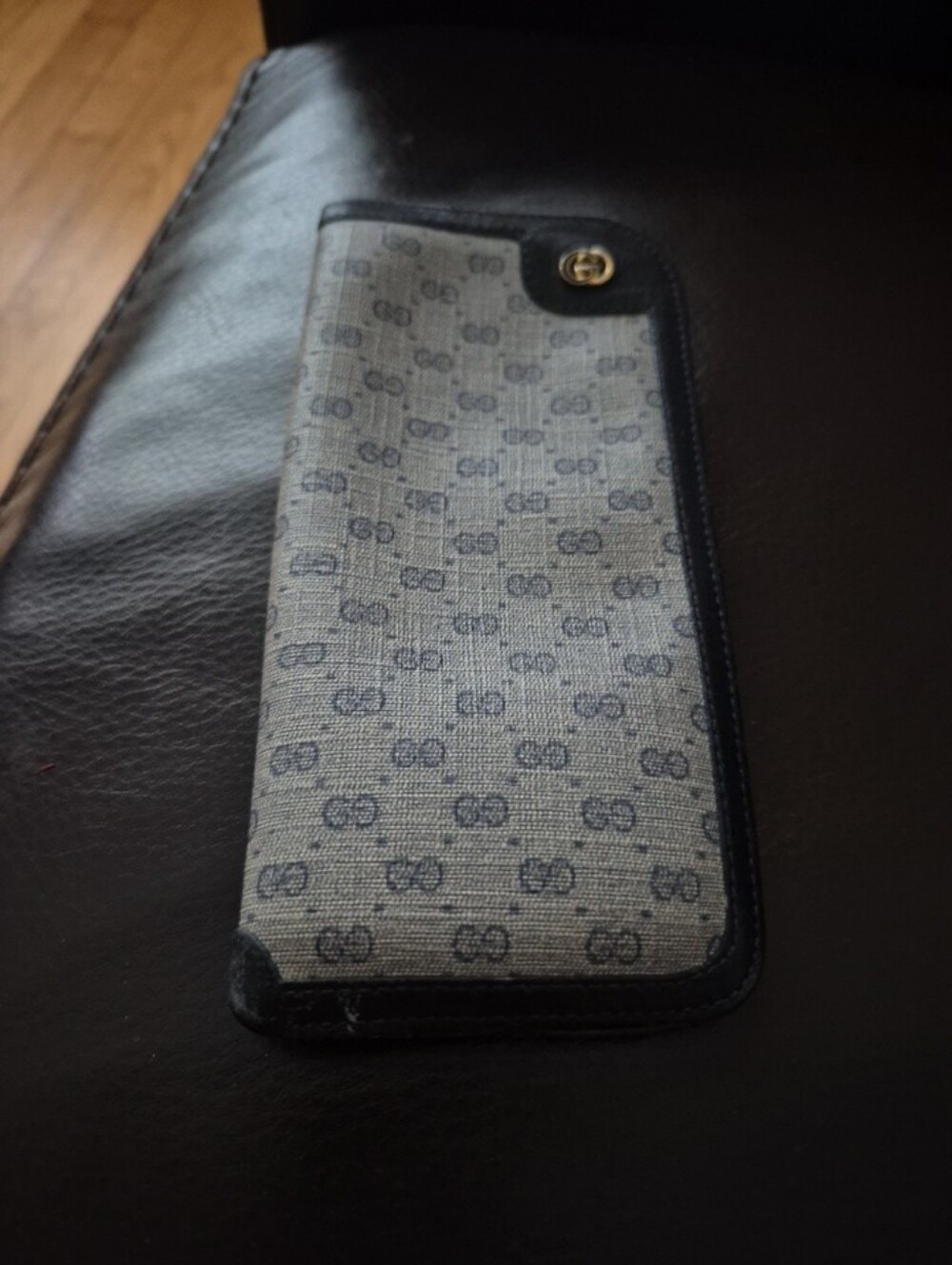 Gucci Blue and Gray Monogram Folio Phone Case